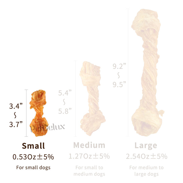 Afreschi Turkey Tendon for Dogs, Dog Treats for Signature Series, All Natural Human Grade Puppy Chew, Ingredient Sourced from USA, Hypoallergenic, Rawhide Alternative,Small Bone-Box