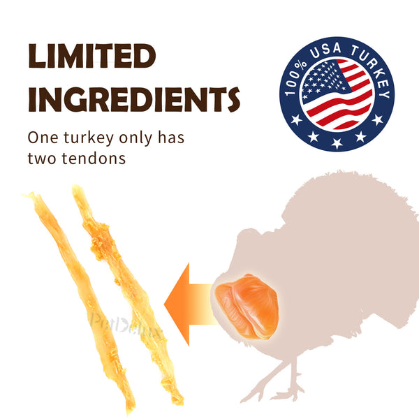 Afreschi Turkey Tendon for Dogs, Dog Treats for Signature Series, All Natural Human Grade Dog Chew, Ingredient Sourced from USA, Hypoallergenic, Rawhide alternative, Medium Pretzel